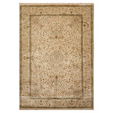 6x9 Beige, Brown, Multi Color Hand Knotted All-Over 100% Wool Traditional Oriental Rug